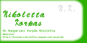 nikoletta korpas business card