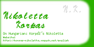 nikoletta korpas business card